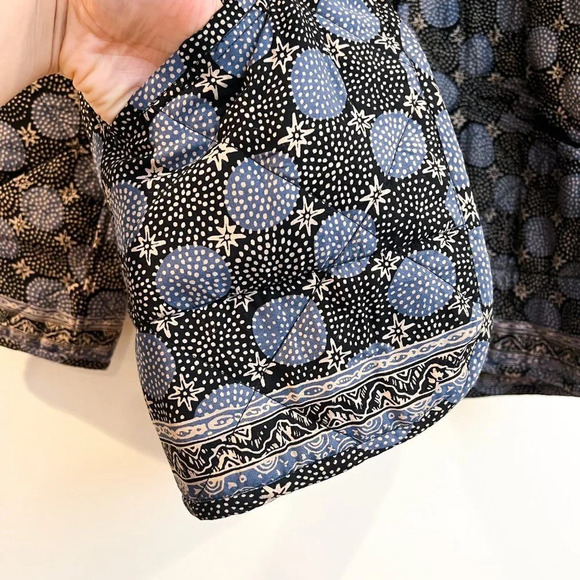 RARE Natalie Martin Bohemian Star Dot Navy Designer Open Quilted Jacket Medium - Picture 5 of 9